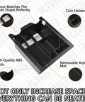 Center Console Organizer For Mazda CX-5 2017 2018 2019 2020 2021 2022 2023 2024 2025 Not For 2026, ABS plastic with coin holder and non-slip liner.