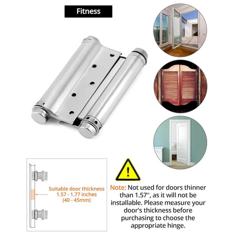 Durable Swing Door Hinges For Commercial Use With Spring Mechanism Corrosion Resistant Quiet Auto Close Hardware image