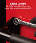 14 Piece SAE Combination Wrench Set With 15 Degree Box End Offset Radius Corner Design Chrome Plated in use on bolt