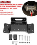 Honda Pioneer Front Bumper Winch Mount Plate Kit with bolts and hardware for 2014-2026 700-4 UTVs, shown in black steel finish.