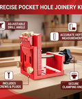 Heavy Duty Aluminum Pocket Hole Jig For Killer Furniture Builds And Cabinet Projects With Dang Precise Adjustable Angles and Smooth Drilling Control Plus Pro Grade Woodworking Gear For Your Ultimate Home Shop Setup close-up of adjustable drill angle and depth measurement features