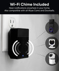 Wireless Duo Cam Video Doorbell With Chime Included, Battery Powered, 2K Full HD Video, Dual Cameras For People And Packages shown