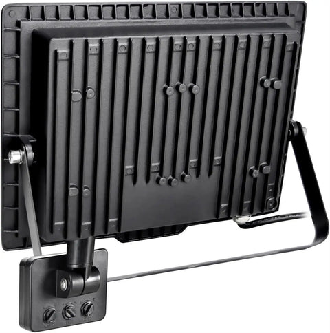 JUDYSSY Security Lights Induction Led Flood Light with Adjustable Pir Sensor, Warm,150W, Nature-10W, showing rear design and controls.