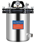 Baoshishan 12L stainless steel steam autoclave with pressure gauge, portable.
