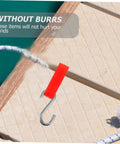 Parliky pool float hanger hook close-up with red plastic clamp and metal hook