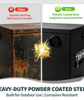 Comparison of Built Tough Stainless Steel Battery Box For Group 24 And 27 Batteries with rusted box vs powder-coated steel.