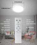 Dimmable LED Flush Mount Ceiling Light With Remote Control Dope Color Changing 3000K-6000K, 8.7 Inch in a living room