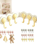 Game Changer Adhesive Corner Hooks With Smooth 180 Degree Rotation Foldable Rack, wall storage with six hooks for towels