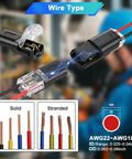 Close-up of Double Wire Plug In Connectors Pack Of 20 For Low Voltage DC Projects 22-18 AWG Wire 2 Pin Quick Snap Connectors