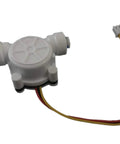 Water Flow Sensor With Quick Connect Plug And Play Fittings, Hall Effect Flowmeter, Food Grade Plastic, Flow Range 0.3 To 6 Liters Per Minute