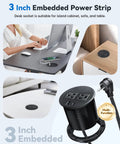 Slick Recessed Desk Power Grommet With 20W Usb C Fast Charging And Dual Usb Ports Flush Mount Strip For Office Tables Built In Electrical Outlet 3 Inches Wide 6 Feet Cord 45 Degree Flat Plug Zero Clutter Setup on a modern desk.