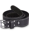 Rolled black Leather Tool Belt For Tools Adjustable 2.5 Inch Heavy Duty Utility Belt With Foam Padding And Mesh For Comfort