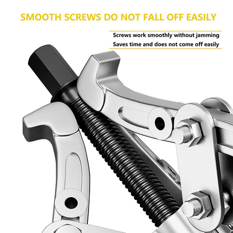 Close-up of Heavy Duty 2 Or 3 Jaw Bearing Puller, smooth screws for easy operation, showcasing forged carbon steel material.