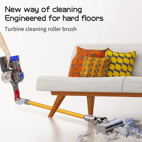Soft Roller Floor Head With LED Headlights for Dyson V7 V8 V10 V11 vacuum cleaning under sofa on hardwood floor