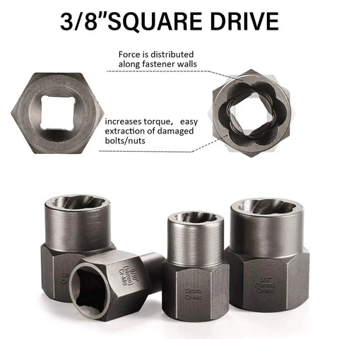 3/8 inch square drive nut removers from Beast 26 Piece Screw And Bolt Extractor Set 3 In 1 Kit With Drill Bits And Socket Adapter Easy Out Tools