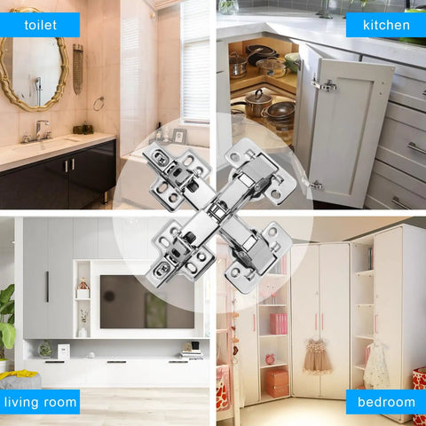 Two Piece 165 Degree Hidden Hinge For Face Frame Cabinets, Clip On Plate No Sweat Install, kitchen and living room examples