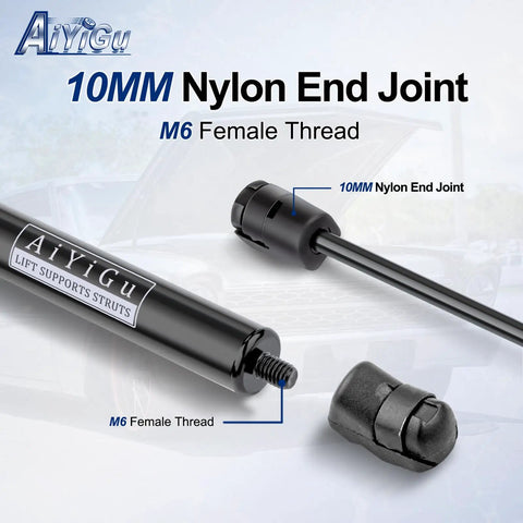 Beefy Heavy Duty Front Hood Struts Gas Springs Lift Supports for Toyota Avalon 2013 to 2018 and Camry 2012 to 2017, M6 thread detail