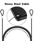 Heavy steel security cable for Portable Pistol Safe for Travel and Cars Handgun Lock Box with 3 Digit Combination Lock.