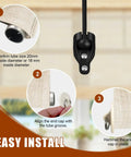 Installation steps for Replacement Roller Shade Bungee Kit With End Cap Tie Downs For Outdoor Roller Shades, detail view.