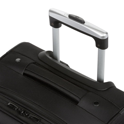 Close-up of the retractable handle on Softside Expandable Checked Luggage For Long Trips With 360 Spinner Wheels And Retractable Handle