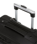 Close-up of handle on Softside Expandable Spinner Luggage For Travel Durable Lightweight Carry On Suitcase 21 Inch Black