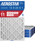 12x24x1 Air Filter Pack Of 6 MERV 11 High Efficiency For HVAC Systems Actual Size 11.75 X 23.75 X 0.75 packaging