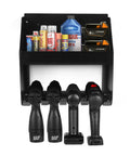 Wall Mount Power Tool Organizer Five Drill Holder Rack Heavy Duty Cordless Drill Storage with tools and supplies