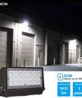 Full Cutoff LED Wall Pack 45W 5625LM Dimmable UL Listed Outdoor Flood Light 120 to 277V IP65 Weatherproof for Building