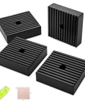 Four Pack Heavy Duty Anti Vibration Pads Made From Solid Rubber Four By Four By One Inches for noise dampening and slip resistant support