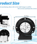 Front view of 4681EA2001T washer drain pump motor for Kenmore/LG; black housing, white impeller