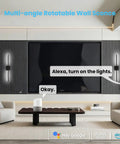 Lichaser Plug in Wall Sconces for Acoustic Wall Panels, Slat Wall (2, 28in) in modern living room setting.
