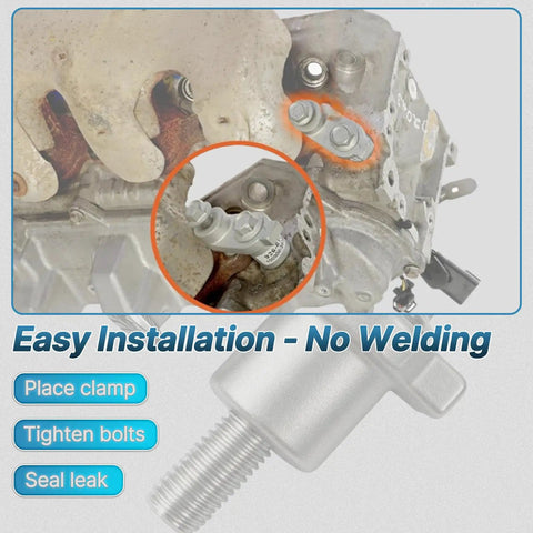 Exhaust Manifold Repair Clamp 926-610 Fit For Cadillac Chevy GMC Vehicles, easy installation process shown
