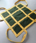 Heavy Duty Cargo Net Rock Solid Tear Resistant Lifting And Haulin Sling For Pallets 1.5 To 2 Ton Capacity Bulletproof Load Securement 100X100 Cm, green and yellow fabric design.