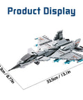 Realistic Fighter Jet Build Kit With 577 Pieces For Hands On Play Foldable Wings Dual Engines Clear Cockpit STEM Construction Blocks