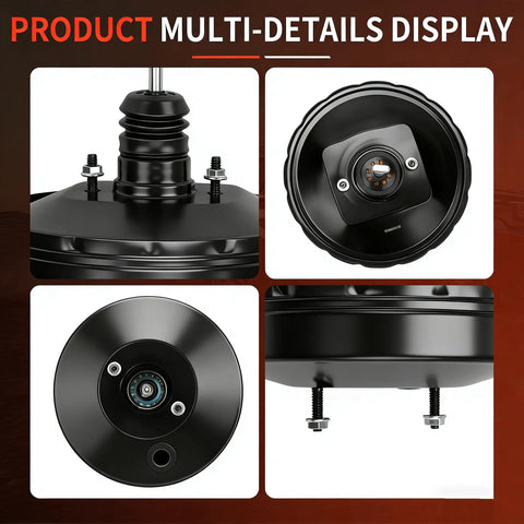 Beat Up Ride Restore Power Brake Booster For Acura Integra And Honda Accord Civic Cruising Upgrade Smooth Pedal Feel Solid Braking Grip Easy Bolt In Installation 53-2510 top and side views displaying detailed design.