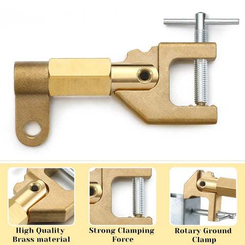 600 Amp Welding Ground Clamp, Beefy Solid Brass, Heavy Duty Arc Welding, Industrial Electrical Grounding Tool