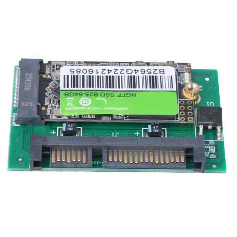 64GB Half Slim SSD Internal Solid State Drive for Laptop and Desktop Replacement Upgrade with Quick Boot Times, Faster App Launch, Low Power Consumption, And Quiet, Reliable Performance. Half-slim SSD board with SATA connector and ABS housing