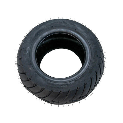 13x5.00-6 Tubeless Pneumatic Go Kart Tire For Front Or Rear Wheels, Deep Tread Grip, shown from side angle.