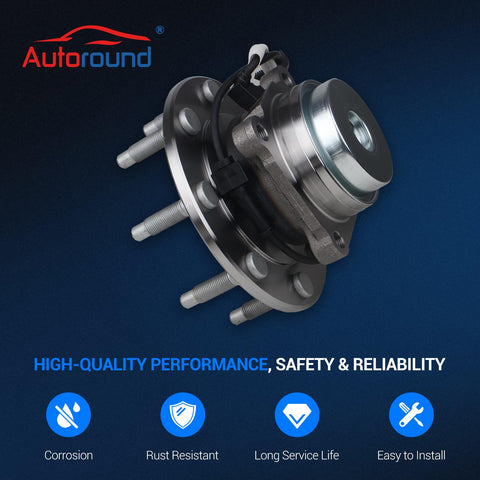 Front Wheel Bearing And Hub Assembly Set Of 2 For 2003 To 2017 Chevy Express 2500 3500 4500 And GMC Savana 2500 3500 4500 With 8 Lugs And ABS Heavy Duty Easy Install Replacement