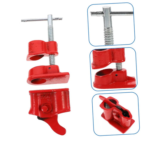 Built Tough Woodworking Pipe Clamp Set Half Inch Quick Release Cast Iron Clamps 2 Piece Kit for Woodworking and Glue Ups