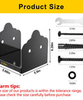 Stainless Steel 6x6 Post Base Bracket Set Adjustable Internal 5.5 by 5.5 Inch Mount for Pavilion Deck with size guide
