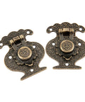 Two Pack Key Hasp Lock Antique Brass For Wooden Jewelry Boxes And Gift Boxes, Decorative Latch With Screws, Fits 40mm And 51mm Boxes