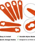 48 Piece Plastic Trimmer Head Blade Set Replacement For PolyCut 2 2 4008 007 1000 showing red blades on white background