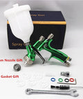 Top Shelf Air Spray Paint Gun Featuring A 1.3mm And 1.5mm Dual Nozzle Setup For Slick Varnish Coating And Smooth Finish heavy duty green tool with accessories