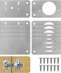 Cabinet Hinge Repair Plate Kit With Stainless Steel Fixing Plates For Cupboard Doors, Rust Resistant, 12 pieces and screws shown
