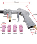 Sand Blaster Gun Kit With 4 Ceramic Nozzles And Extra Iron Nozzle Tip Set For Surface Sanding And Marble Engraving