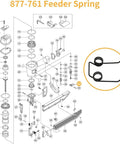 Ten Pack Feeder Springs For Coil Roofing Nailer Models NV45AB2 NV45AB NV50A1 877761 Replacement Parts diagram and springs