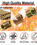 Brass 1/4 in brake line fittings assortment, 12 pcs (4 unions, 8 nuts) with 7/16-24 threads