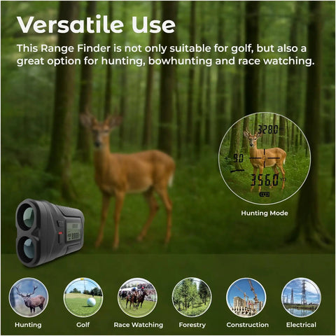 Golf Range Finder With Slope Switch On Off 1200 Yards Laser Range Finder Flag Lock Vibration 6x Magnification Side Display