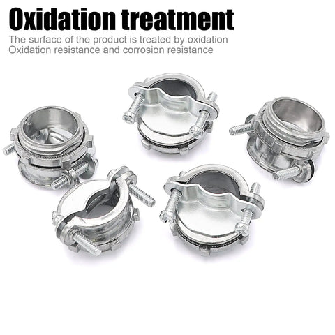 24 Pack One Half Inch Clamp Type Cable Connectors For Metallic Conduit Silver Zinc Durable Easy Install No Fuss For Romex Cables